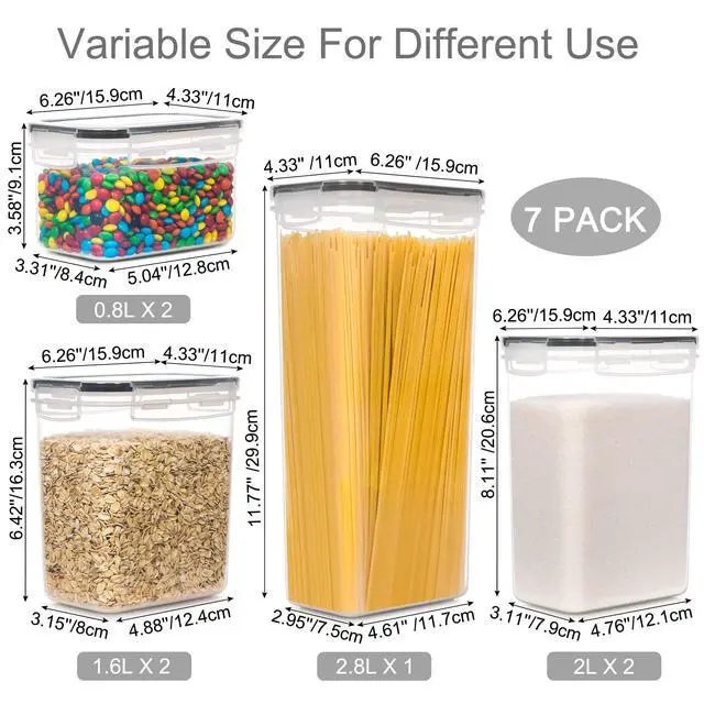 Alt view image 2 of 7 - Airtight Food Storage Containers with Lids, 7 PCS