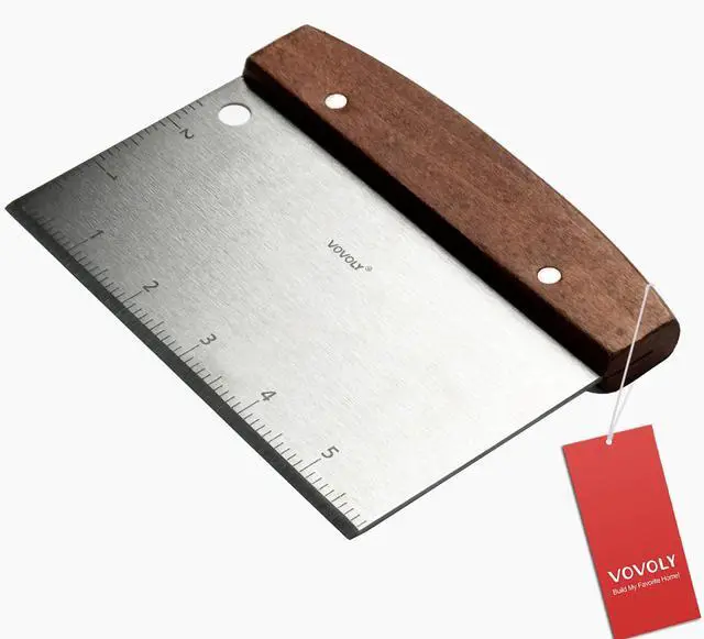 Main image of Multipurpose Bench Scraper Kitchen Utensil for Flat Top Griddle, Dough Scraper Cutter for Bread and Pizza Cutter - Stainless Steel Metal Griddle Scraper Chopper