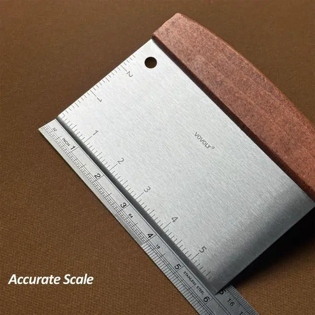 Alt view image 6 of 7 - Multipurpose Bench Scraper Kitchen Utensil for Flat Top Griddle, Dough Scraper Cutter for Bread and Pizza Cutter - Stainless Steel Metal Griddle Scraper Chopper