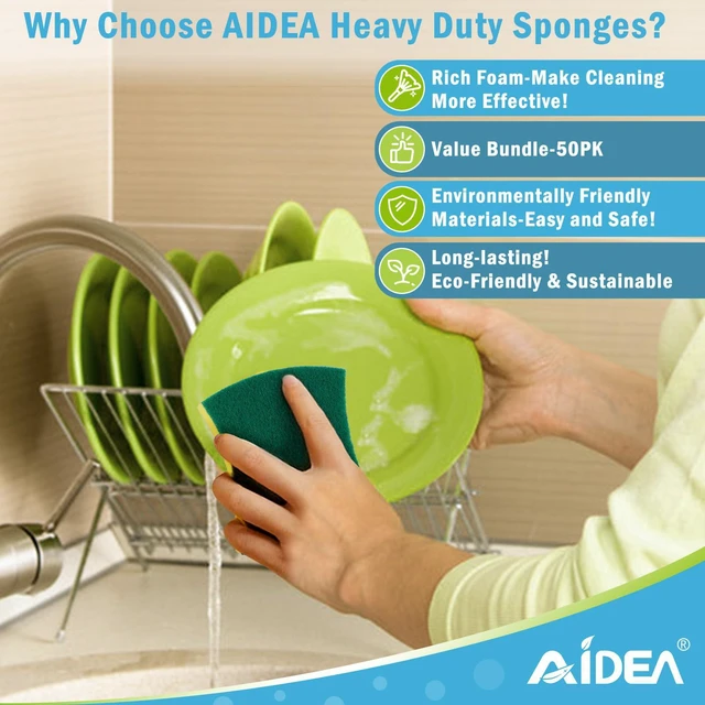 Alt view image 4 of 7 - Sponges Kitchen, 50-PK Heavy Duty Dish Sponge Kitchen, Scrub Sponges