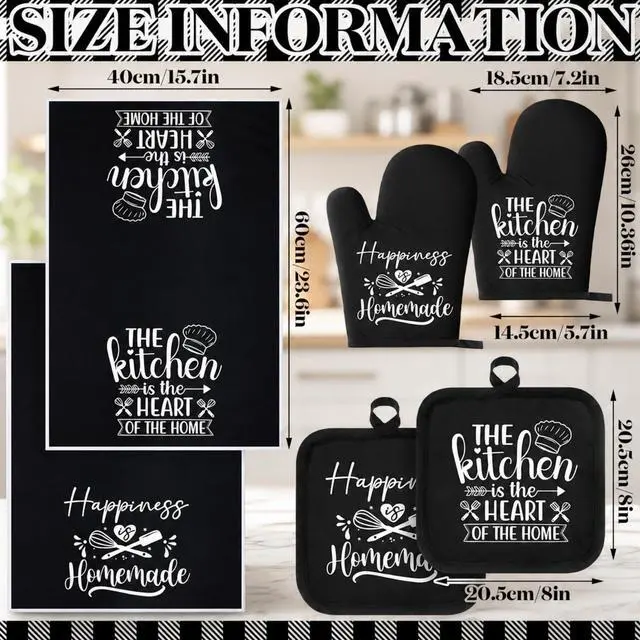 Alt view image 3 of 6 - 6 Pcs Kitchen Decor Accessories Set, Kitchen, Black