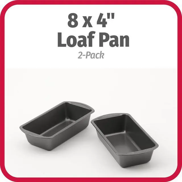 Alt view image 2 of 6 - Nonstick Loaf Pan 8 x 4-Inch Heavy-Duty Steel Bakeware with Easy-Clean Non-Stick Coating, Oven & Dishwasher Safe Pan for Meatloaf Breads Lasagnas Casseroles & More, Set of 2, Gray