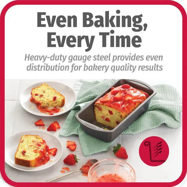 Alt view image 3 of 6 - Nonstick Loaf Pan 8 x 4-Inch Heavy-Duty Steel Bakeware with Easy-Clean Non-Stick Coating, Oven & Dishwasher Safe Pan for Meatloaf Breads Lasagnas Casseroles & More, Set of 2, Gray