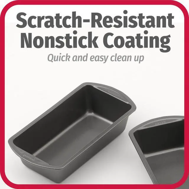 Alt view image 4 of 6 - Nonstick Loaf Pan 8 x 4-Inch Heavy-Duty Steel Bakeware with Easy-Clean Non-Stick Coating, Oven & Dishwasher Safe Pan for Meatloaf Breads Lasagnas Casseroles & More, Set of 2, Gray