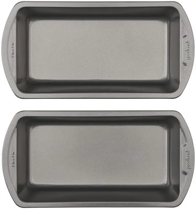 Main image of Nonstick Loaf Pan 8 x 4-Inch Heavy-Duty Steel Bakeware with Easy-Clean Non-Stick Coating, Oven & Dishwasher Safe Pan for Meatloaf Breads Lasagnas Casseroles & More, Set of 2, Gray
