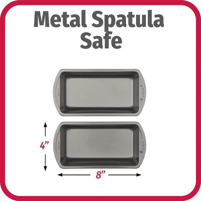 Alt view image 5 of 6 - Nonstick Loaf Pan 8 x 4-Inch Heavy-Duty Steel Bakeware with Easy-Clean Non-Stick Coating, Oven & Dishwasher Safe Pan for Meatloaf Breads Lasagnas Casseroles & More, Set of 2, Gray