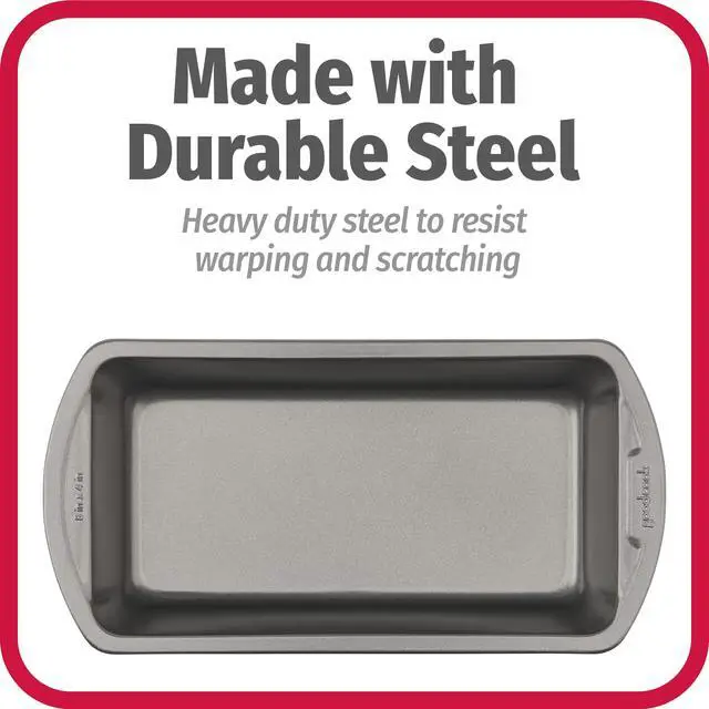 Alt view image 6 of 6 - Nonstick Loaf Pan 8 x 4-Inch Heavy-Duty Steel Bakeware with Easy-Clean Non-Stick Coating, Oven & Dishwasher Safe Pan for Meatloaf Breads Lasagnas Casseroles & More, Set of 2, Gray