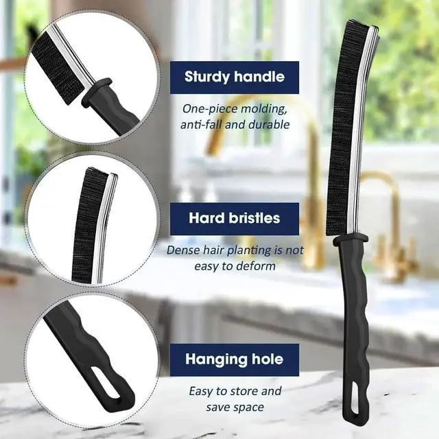 Alt view image 2 of 6 - Crevice Cleaning Brush, Multi-Purpose Hard Bristle Brushes for Deep Cleaning Kitchen, Bathroom, Grout, Sink, Cup, Teapot, Bottle, Blender, Corners, Tight Spaces & More 6 Pcs