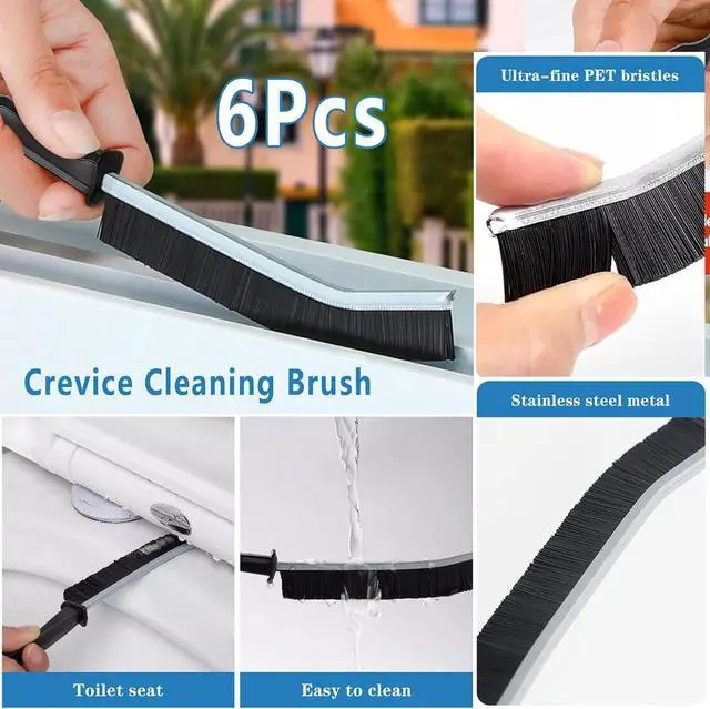 Alt view image 3 of 6 - Crevice Cleaning Brush, Multi-Purpose Hard Bristle Brushes for Deep Cleaning Kitchen, Bathroom, Grout, Sink, Cup, Teapot, Bottle, Blender, Corners, Tight Spaces & More 6 Pcs