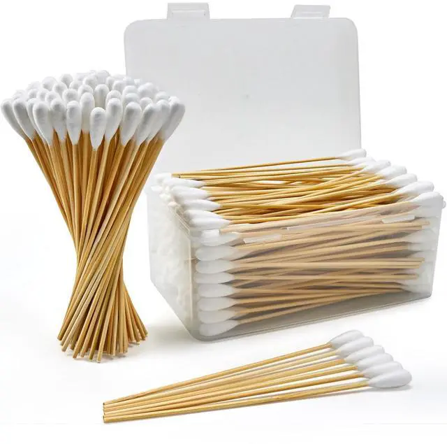 Main image of 200PCS Large Cotton Swabs in Storage Box, 6 Inch Dog Ear Swabs