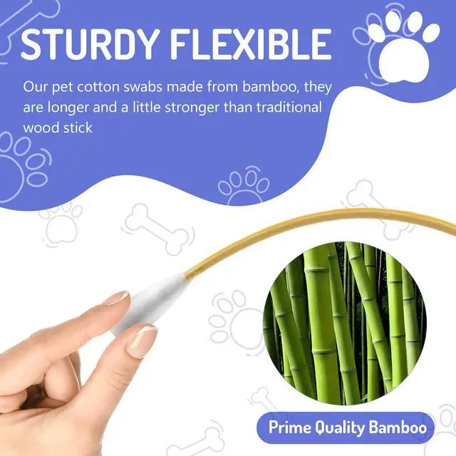 Alt view image 5 of 6 - 200PCS Large Cotton Swabs in Storage Box, 6 Inch Dog Ear Swabs