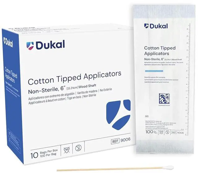 Main image of 9006-BX Cotton Tipped Applicator, Non-Sterile, 6" (Box of 10bgs of 100)(1000 Applicators)