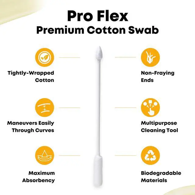 Alt view image 2 of 7 - Pro Flex 2-Pack (100ct Boxes) | Flexible 5-inch Cotton Swabs | Barrel Tip For Max Absorption and Fine Point Tips For Tight Spaces