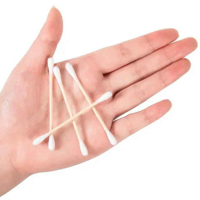 Alt view image 2 of 7 - 300ct Cotton Swabs with Strong Bamboo Sticks : 100% Pure Natural Cotton,Biodegradable, Chemical Free Cotton Buds