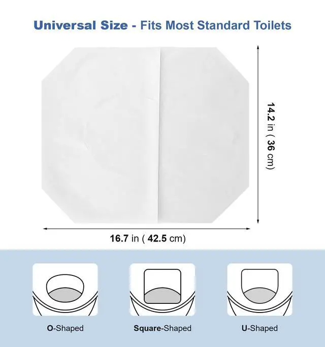 Alt view image 2 of 7 - Toilet Seat Covers Disposable, 250 Pcs Flushable Disposable Toilet Seat Covers, Half-Fold Paper Toilet Liners for Travel, Airplane, Public Restrooms, Road Trips, Camping, Potty Training