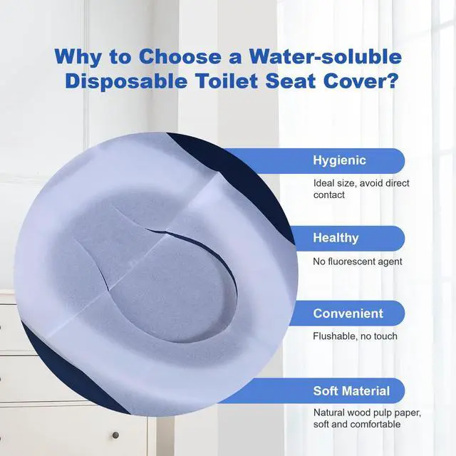 Alt view image 5 of 7 - Toilet Seat Covers Disposable, 250 Pcs Flushable Disposable Toilet Seat Covers, Half-Fold Paper Toilet Liners for Travel, Airplane, Public Restrooms, Road Trips, Camping, Potty Training