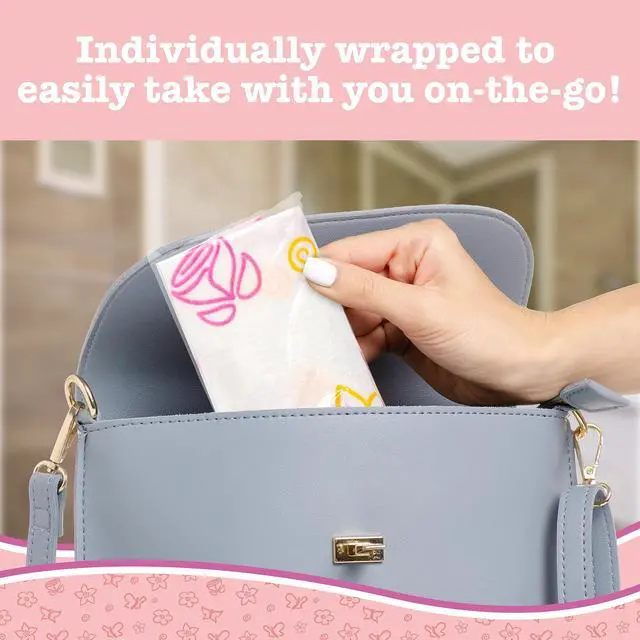 Alt view image 5 of 7 - Waterproof Disposable Toilet Seat Covers, Floral 20 Pack | XL Toilet Covers for Toddlers, Kids & Adults, Portable & Individually Wrapped for Travel, Potty Training, & Public Restrooms