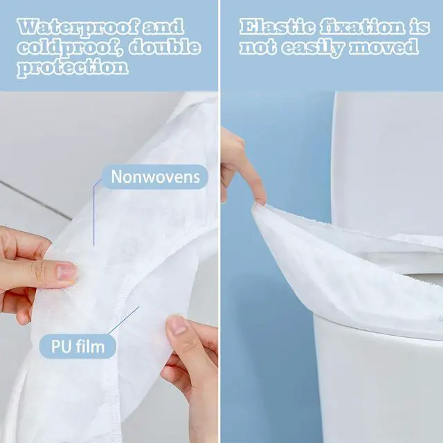 Alt view image 2 of 7 - 20pcs Quality Disposable Toilet Seat Covers, Portable Travel Toilet Seat Mats Pads for Public Toilets Hospital Hotel, Healthy White Toilet Seat Cushions for Men Women Girls, Each Wrapped Individually