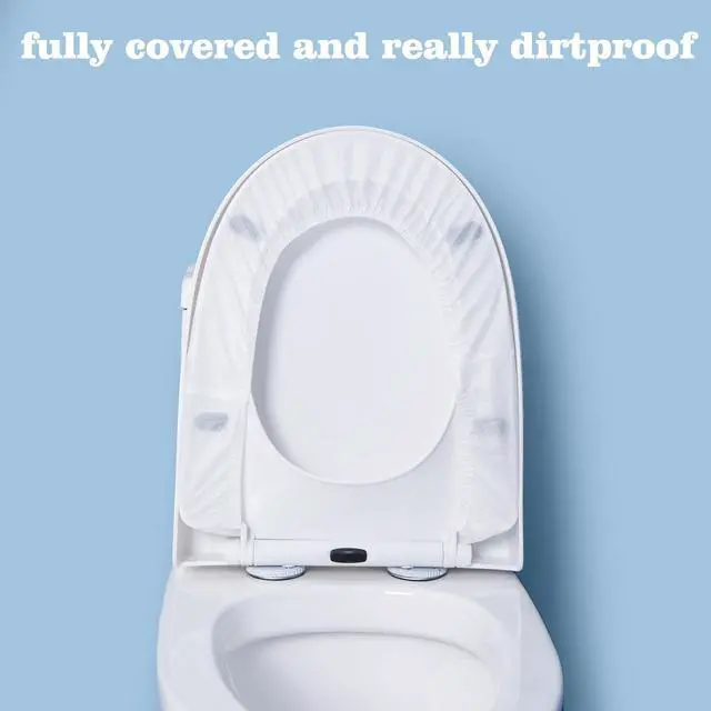 Alt view image 3 of 7 - 20pcs Quality Disposable Toilet Seat Covers, Portable Travel Toilet Seat Mats Pads for Public Toilets Hospital Hotel, Healthy White Toilet Seat Cushions for Men Women Girls, Each Wrapped Individually
