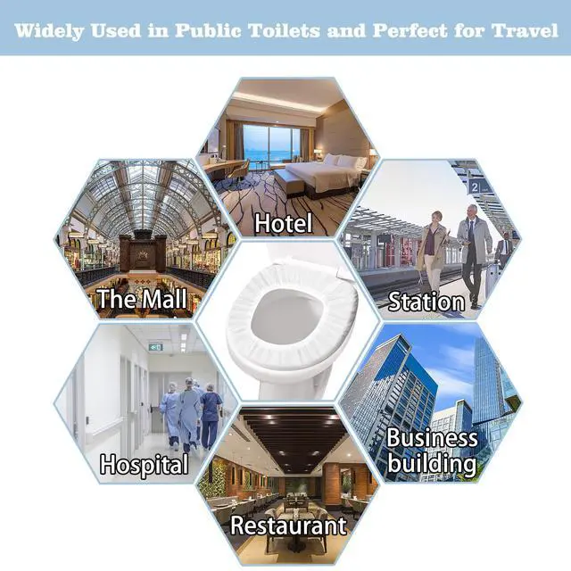 Alt view image 5 of 7 - 20pcs Quality Disposable Toilet Seat Covers, Portable Travel Toilet Seat Mats Pads for Public Toilets Hospital Hotel, Healthy White Toilet Seat Cushions for Men Women Girls, Each Wrapped Individually