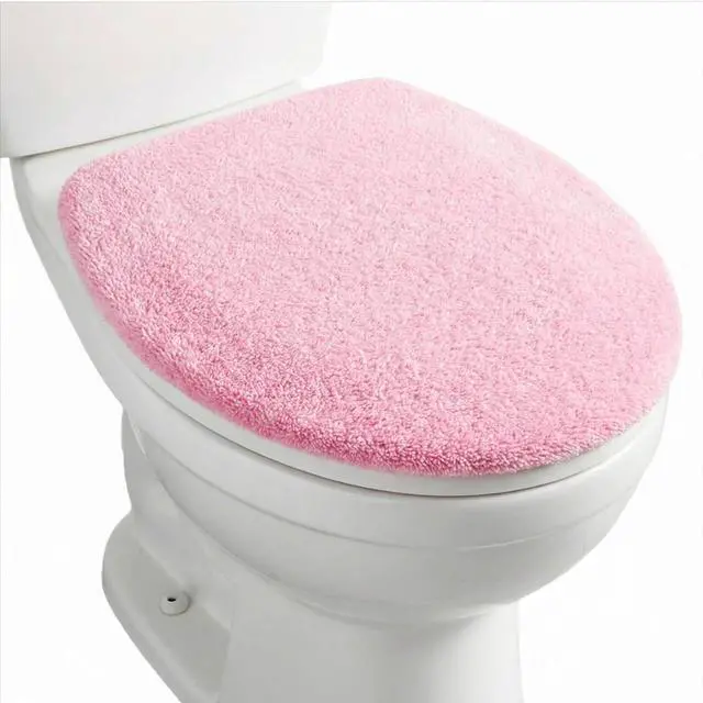 Main image of Microfiber Toilet Lid Cover, Non-Slip Soft Toilet Cover Adjustable Toilets Seat Covers Absorbent Machine Washable Covers Elastic Fits Most Round Elongated Toilets Bathroom Decor