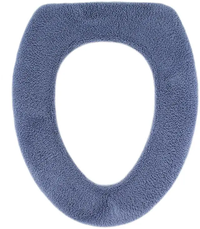 Main image of Soft Toilet Seat Cover - Plush, Thick Fabric Toilet Seat Warmer for Round & Elongated 14x18" Toilet Seats - Reusable, Machine-Washable, Easy-Install - Gift-Ready Packaging - Infinity Blue