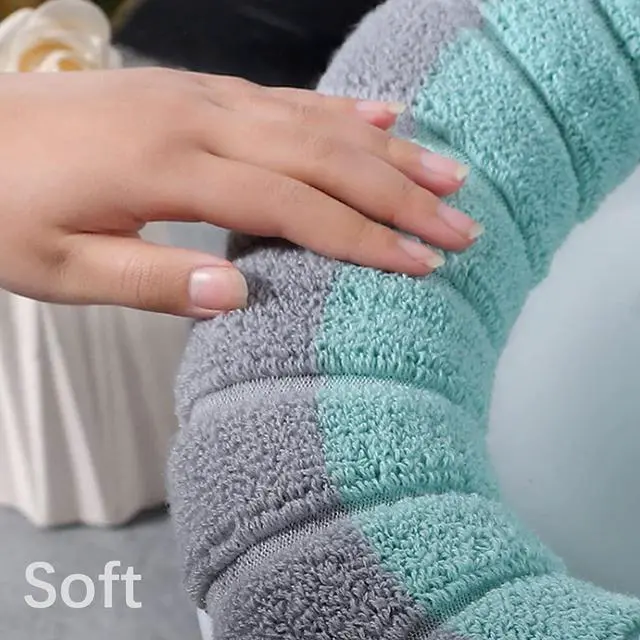 Alt view image 5 of 7 - 4Pcs Soft Toilet Seat Cover Pads Thicker Warmer Stretchable Washable Cloth Toilet Fits All Oval Toilet Seats