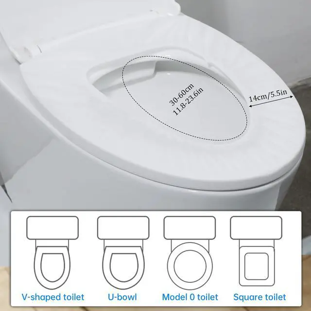 Alt view image 3 of 6 - 10 Pack Disposable Toilet Seat Covers for Travel Toilet Seat Mat Portable Disposable Toilet Seat Covers for Outing Hotel Hospital Public Toilet (Individual Package)