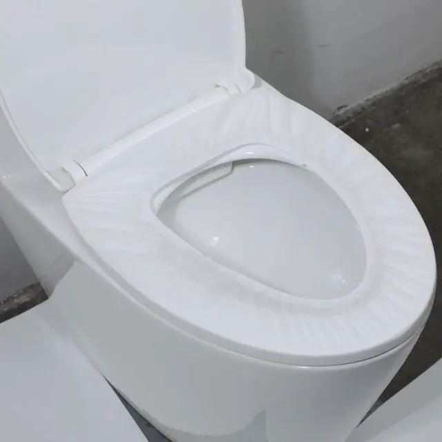 Alt view image 4 of 6 - 10 Pack Disposable Toilet Seat Covers for Travel Toilet Seat Mat Portable Disposable Toilet Seat Covers for Outing Hotel Hospital Public Toilet (Individual Package)