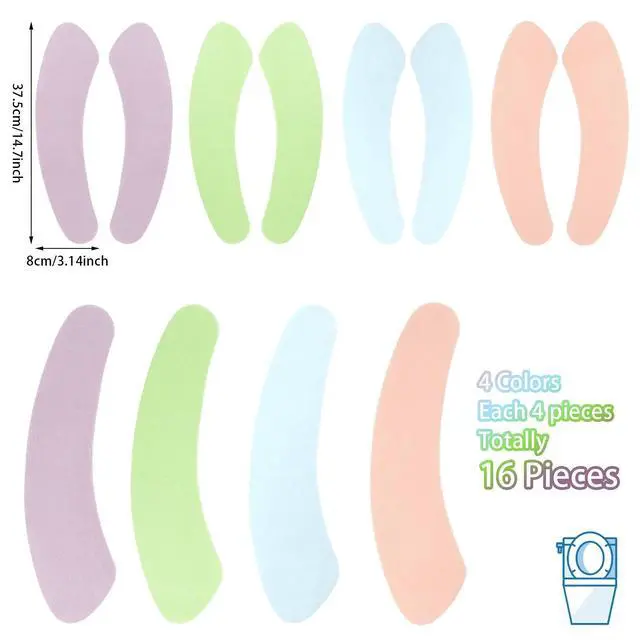 Alt view image 2 of 7 - 8 Pairs Bathroom Warmer Toilet Seat Cover Pads Washable and Reusable Toilet Seat Cushion Pad Warmer Cover Upgraded Cushion for Winter Bathroom, 4 Colors
