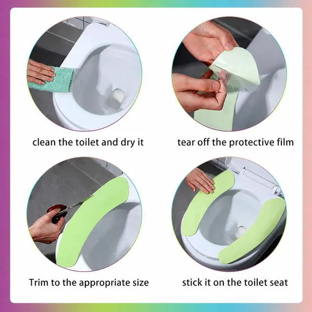 Alt view image 3 of 7 - 8 Pairs Bathroom Warmer Toilet Seat Cover Pads Washable and Reusable Toilet Seat Cushion Pad Warmer Cover Upgraded Cushion for Winter Bathroom, 4 Colors