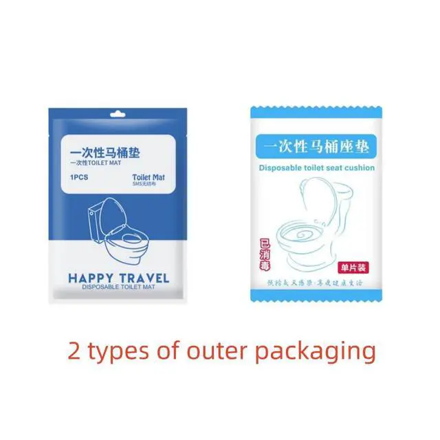 Alt view image 4 of 7 - Disposable Non-woven Toilet Pad Water Proof Toilet Cover Portable Travel Hotel Toilet Seat Cover 11 Pieces Thickened Version (white)
