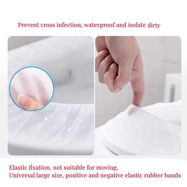 Alt view image 7 of 7 - Disposable Non-woven Toilet Pad Water Proof Toilet Cover Portable Travel Hotel Toilet Seat Cover 11 Pieces Thickened Version (white)