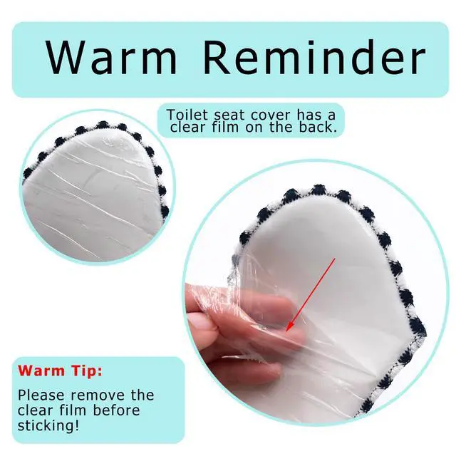 Alt view image 4 of 7 - 2Pairs Warm Toilet Seat Cover Mat Plush Thick Toilet Seat Padded Non Slip Soft Cushion Washable Bathroom Warmer Static Cling Cover Non Adhesive,Grey