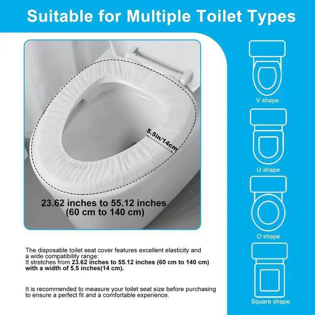 Alt view image 3 of 7 - 20 Pack Disposable Toilet Seat Cover | Waterproof, Non-Woven Fabric, For Travel, Outing, Hotel, Hospital, Public Toilet, Individual Package