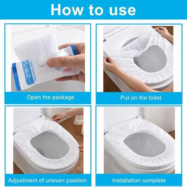 Alt view image 7 of 7 - 20 Pack Disposable Toilet Seat Cover | Waterproof, Non-Woven Fabric, For Travel, Outing, Hotel, Hospital, Public Toilet, Individual Package