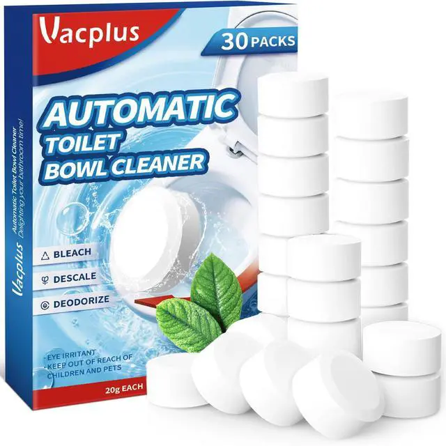 Main image of Toilet Bowl Cleaner Tablets, 30 Pack, Auto Bleach, Long-Lasting | New Packaging, Bathroom Tank, Prevent Stains, Deodorizing, Easy Use, Descaling