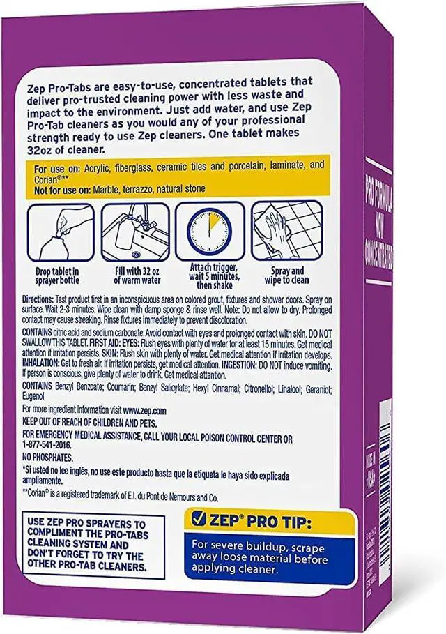 Alt view image 2 of 5 - PRO-TABS Bathroom Cleaner Dissolvable Tablets - 4 Tablets Per Box - Just Add Water! Environmentally Friendly, Purple (ZUBCTAB)