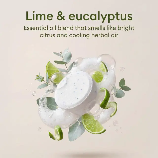 Alt view image 5 of 7 - Probiotic Toilet Bowl Cleaner Tablets, 12 Count - Lime & Eucalyptus, Citric Acid + Oxygen Bleach Fizzing Formula, Dissolves Hard Water Stains & Limescale, Plant-Based, Septic Safe, Plastic-Free