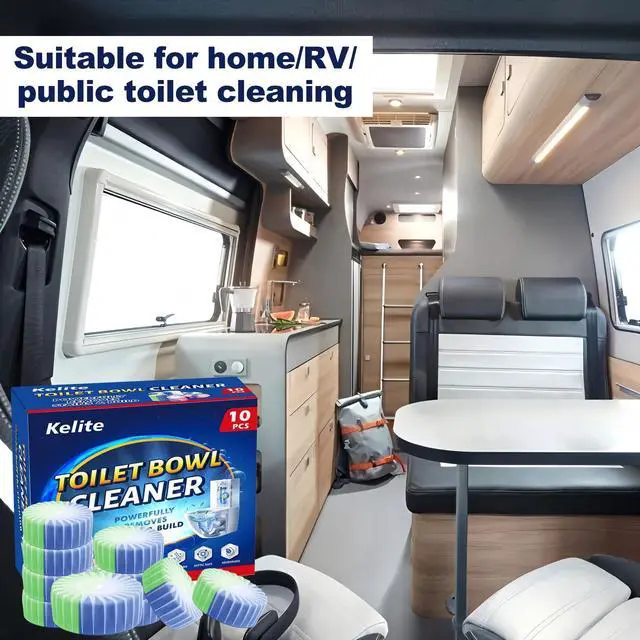 Alt view image 3 of 7 - Automatic Toilet Bowl Cleaner Tablets, 10 Pack Long-Lasting Toilet Tank Cleaner for Bathroom, Blue Water Freshener, Prevents Stains & Odor, Safe for All Toilets - 10 Pack (Green+Blue)