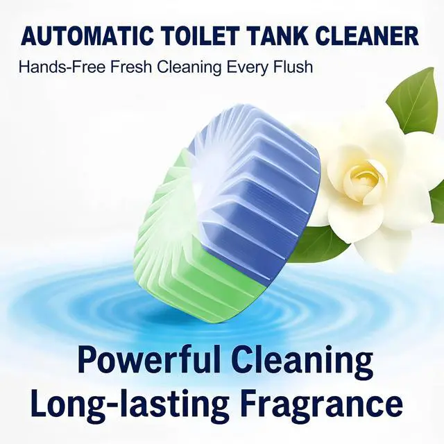 Alt view image 2 of 7 - Automatic Toilet Bowl Cleaner Tablets, 10 Pack Long-Lasting Toilet Tank Cleaner for Bathroom, Blue Water Freshener, Prevents Stains & Odor, Safe for All Toilets - 10 Pack (Green+Blue)