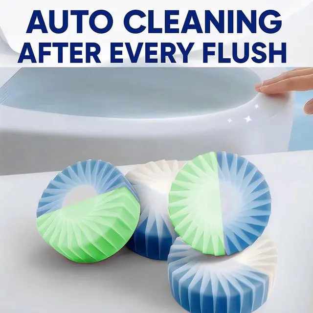 Alt view image 7 of 7 - Automatic Toilet Bowl Cleaner Tablets, 10 Pack Long-Lasting Toilet Tank Cleaner for Bathroom, Blue Water Freshener, Prevents Stains & Odor, Safe for All Toilets - 10 Pack (Green+Blue)