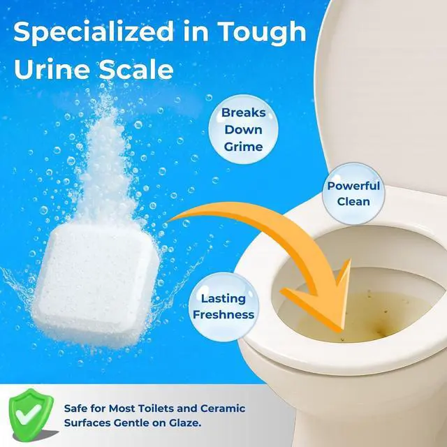 Alt view image 2 of 7 - Toilet Bowl Cleaner Tablets with Bleach, 24 Pcs | Toilet Bowl Cleaner Tablets with Bleach, Helps Remove Stains & Odors, Bathroom Cleaning Supplies