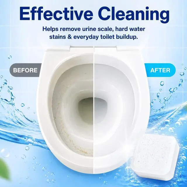 Alt view image 3 of 7 - Toilet Bowl Cleaner Tablets with Bleach, 24 Pcs | Toilet Bowl Cleaner Tablets with Bleach, Helps Remove Stains & Odors, Bathroom Cleaning Supplies