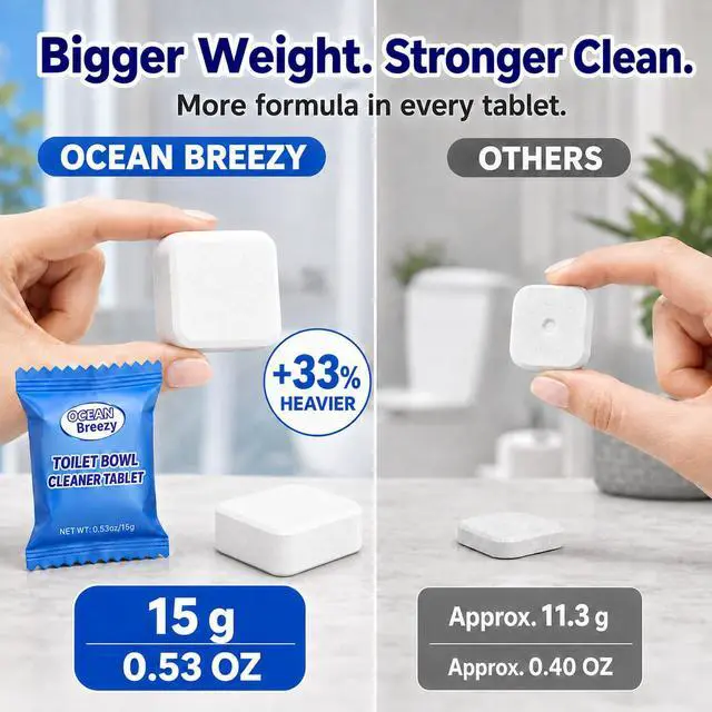 Alt view image 5 of 7 - Toilet Bowl Cleaner Tablets with Bleach, 24 Pcs | Toilet Bowl Cleaner Tablets with Bleach, Helps Remove Stains & Odors, Bathroom Cleaning Supplies