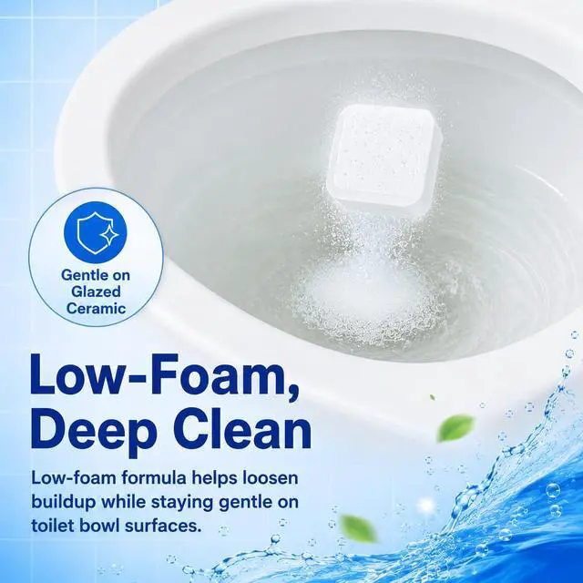 Alt view image 6 of 7 - Toilet Bowl Cleaner Tablets with Bleach, 24 Pcs | Toilet Bowl Cleaner Tablets with Bleach, Helps Remove Stains & Odors, Bathroom Cleaning Supplies