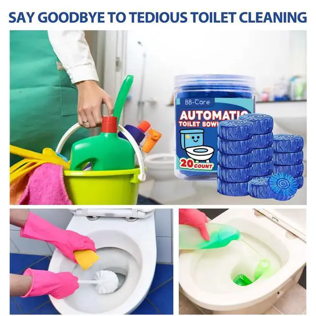Alt view image 5 of 7 - 20 Count Automatic Toilet Bowl Cleaner Tablets, Bathroom Cleaning Tablets with Long-Lasting Formula, Toilet Cleaners, Blue