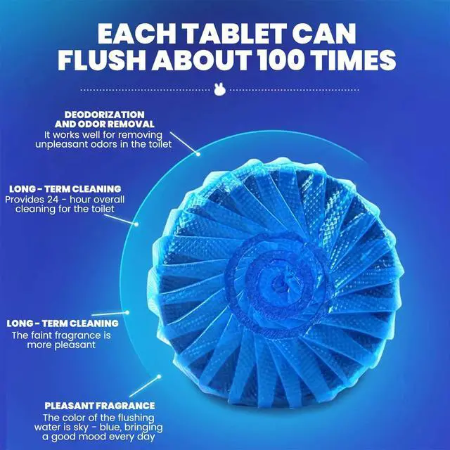 Alt view image 6 of 7 - 20 Count Automatic Toilet Bowl Cleaner Tablets, Bathroom Cleaning Tablets with Long-Lasting Formula, Toilet Cleaners, Blue