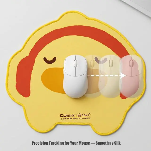 Alt view image 3 of 7 - B Duck Cute Mouse Pad for Officers Designers Students,Office Supplies,Desk Pad for Home Office,Desk Accessories,Non-Slip Mouse Pad with Double Stitched Edges,Smooth,Waterproof,12 * 10in,Yellow