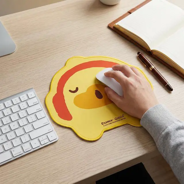 Alt view image 7 of 7 - B Duck Cute Mouse Pad for Officers Designers Students,Office Supplies,Desk Pad for Home Office,Desk Accessories,Non-Slip Mouse Pad with Double Stitched Edges,Smooth,Waterproof,12 * 10in,Yellow